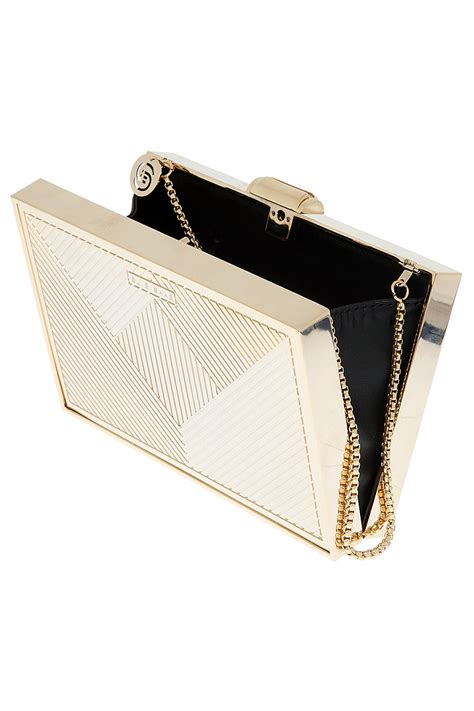 metallic box clutch bag